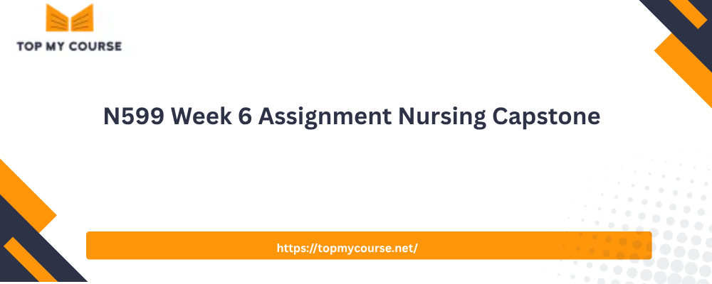 N599 Week 6 Assignment Nursing Capstone