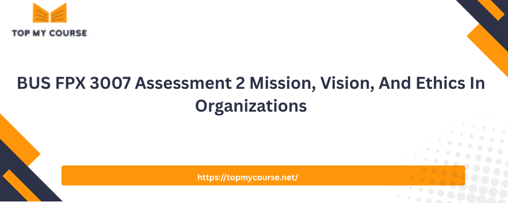 BUS FPX 3007 Assessment 2 Mission, Vision, And Ethics In Organizations