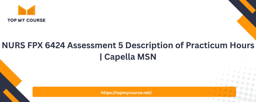 NURS FPX 6424 Assessment 5 Description of Practicum Hours | Capella MSN